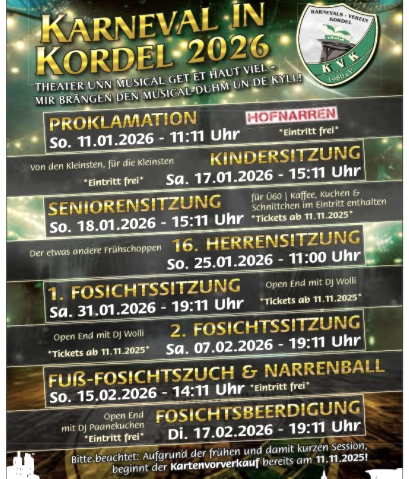 Karneval, © KV Kordel Karneval, © KV Kordel