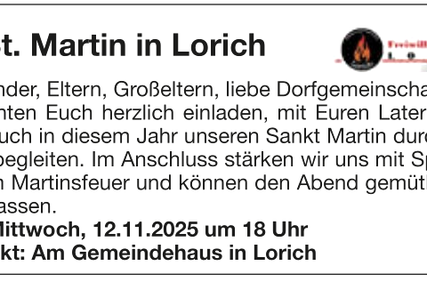 Martinsumzug, © Freiwillige Feuerwehr Lorich Martinsumzug, © Freiwillige Feuerwehr Lorich