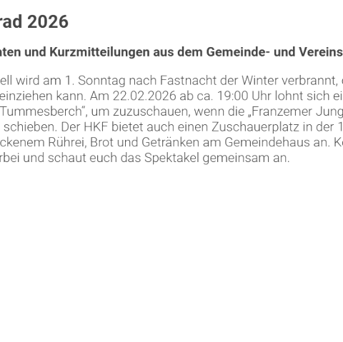 Feuerrad 2026, © Gemeindehaus Feuerrad 2026, © Gemeindehaus