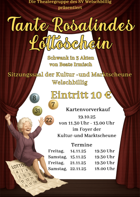 Tante Rosalindes Lottoschein, © Theatergruppe SV Welschbillig Tante Rosalindes Lottoschein, © Theatergruppe SV Welschbillig