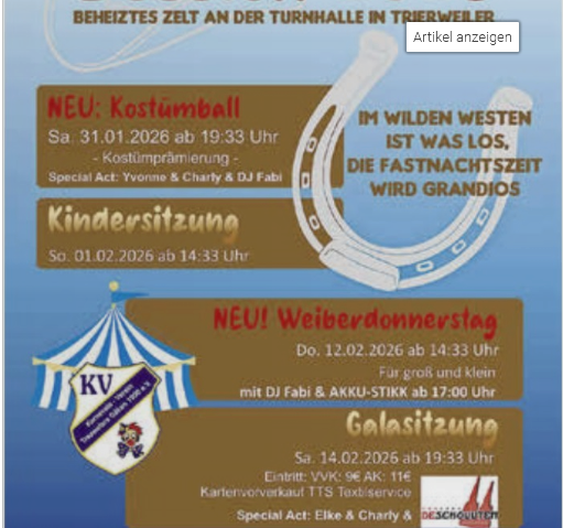 Carnaval in Trierweiler, © KV Treawelara Gäken e.V. Carnaval in Trierweiler, © KV Treawelara Gäken e.V.