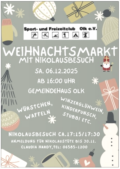 Weihnachtsmarkt, © Sport- und Frizeitclub Olk Weihnachtsmarkt, © Sport- und Frizeitclub Olk