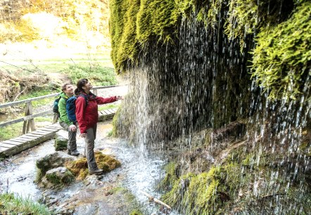 Verfrissing bij de Dreimühlen waterval op de Eifelsteig, © Eifel Tourismus GmbH, D. Ketz Verfrissing bij de Dreimühlen waterval op de Eifelsteig, © Eifel Tourismus GmbH, D. Ketz