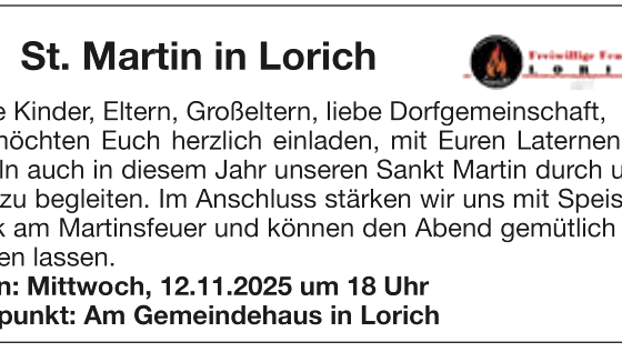 Martinsumzug, © Freiwillige Feuerwehr Lorich
