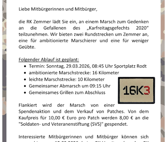 Marsch, &copy; Reservistenkameradschaft Zemmer