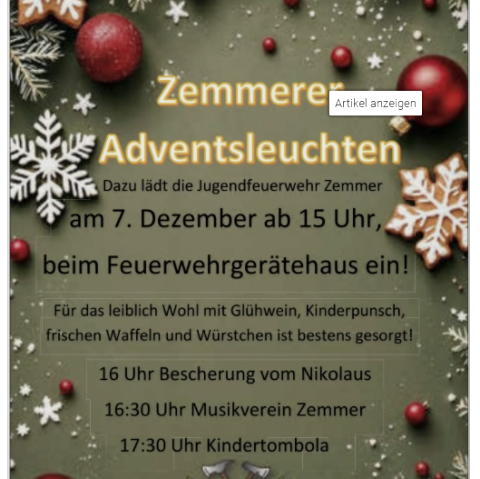 Adventsleuchten, © JFW Zemmer