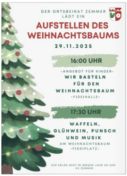 Aufstellen des Weihnachtsbaums, © OB Zemmer