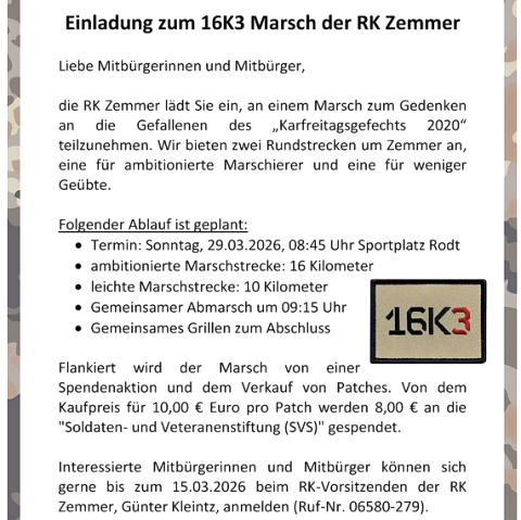 Marsch, &copy; Reservistenkameradschaft Zemmer