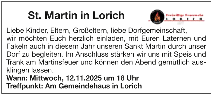 Martinsumzug, © Freiwillige Feuerwehr Lorich