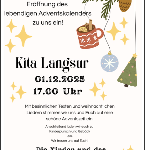 Eröffnung lebendigen Adventskalenders, © Kita Langsur