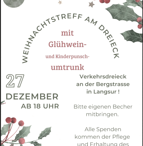 Weihnachtstreff am Dreieck, © Dorfteam Langsur