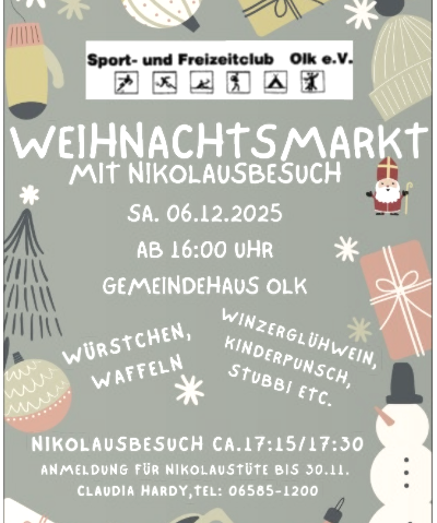 Weihnachtsmarkt, © Sport- und Frizeitclub Olk
