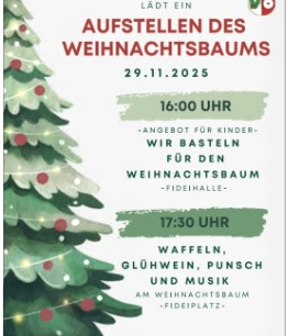 Aufstellen des Weihnachtsbaums, © OB Zemmer