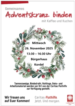 Adventskranz binden, © Caritas-Fluthilfe