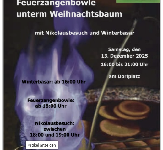 Feuerzangenbowle unterm Weihnachtsbaum, © Heimatverein Fusenich