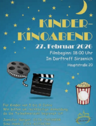 Kinder Kinoabend, &copy; Dorfgemeinschaft Sirzenich