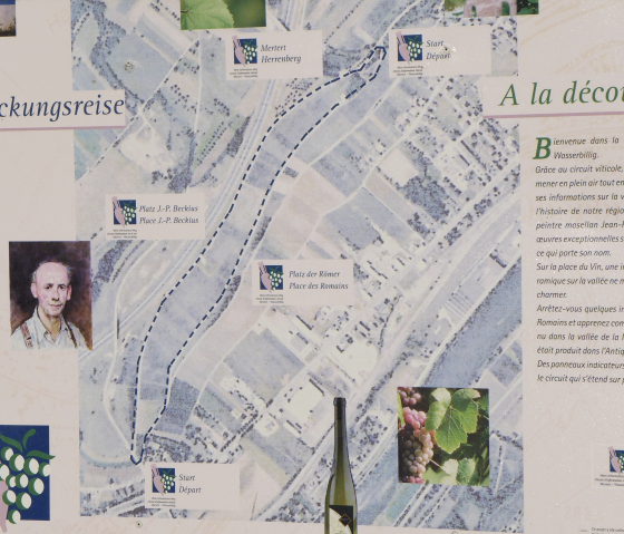 Wine information board-Wasserbillig, © Deutsch Luxemburgische Tourist Info