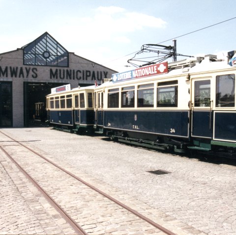tram-34-an-unhaenger-112-ii-ex-unhaenger-106-i-ex-tram-12-beim-depot-hollerech, © Musée des tramways