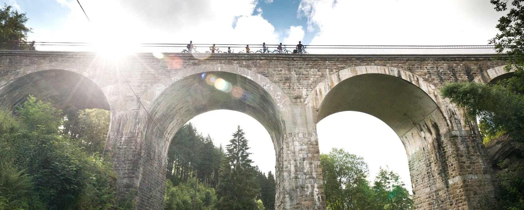 A highlight of the cycle route: the Reichenstein Viaduct of the Vennbahn, © vennbahn.eu