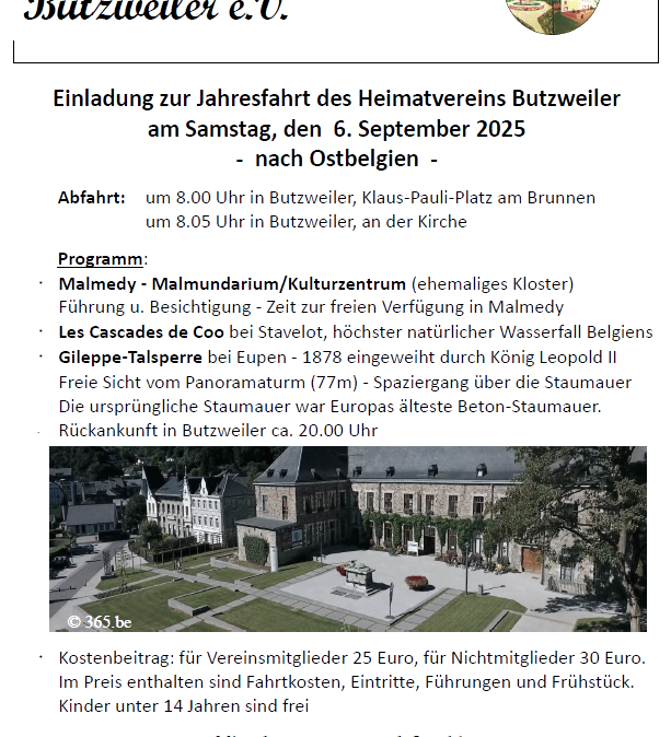 Jahresfahrt, © Heimatverein Butzweiler e.V.