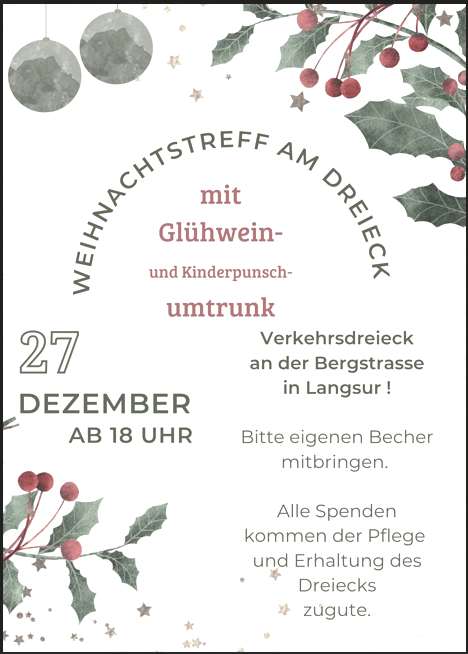 Weihnachtstreff am Dreieck, © Dorfteam Langsur